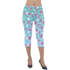 Background Frozen Fever Lightweight Velour Capri Leggings 