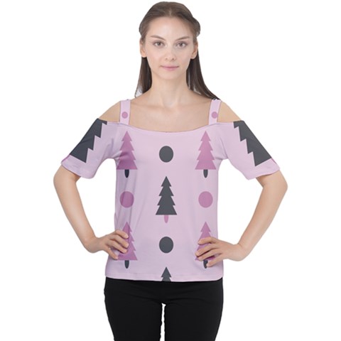 Christmas Tree Fir Den Cutout Shoulder Tee by HermanTelo