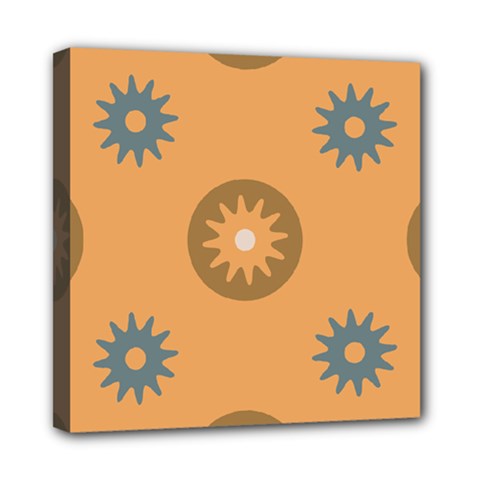 Flowers Screws Rounds Circle Mini Canvas 8  X 8  (stretched) by HermanTelo