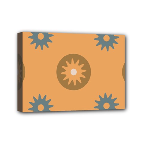 Flowers Screws Rounds Circle Mini Canvas 7  X 5  (stretched) by HermanTelo