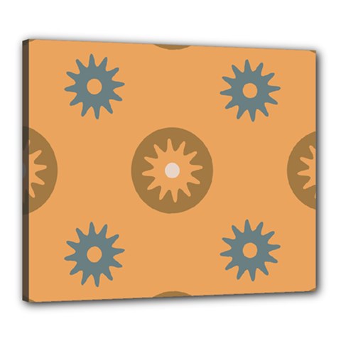 Flowers Screws Rounds Circle Canvas 24  X 20  (stretched)