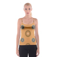 Flowers Screws Rounds Circle Spaghetti Strap Top