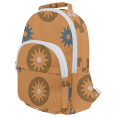 Flowers Screws Rounds Circle Rounded Multi Pocket Backpack