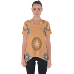 Flowers Screws Rounds Circle Cut Out Side Drop Tee