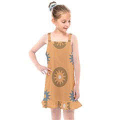 Flowers Screws Rounds Circle Kids  Overall Dress by HermanTelo