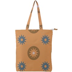 Flowers Screws Rounds Circle Double Zip Up Tote Bag by HermanTelo