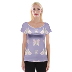 Butterfly Butterflies Merry Girls Cap Sleeve Top