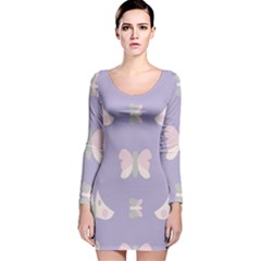 Butterfly Butterflies Merry Girls Long Sleeve Velvet Bodycon Dress