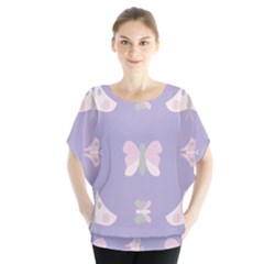 Butterfly Butterflies Merry Girls Batwing Chiffon Blouse