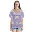 Butterfly Butterflies Merry Girls V-Neck Flutter Sleeve Top View1