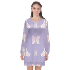 Butterfly Butterflies Merry Girls Long Sleeve Chiffon Shift Dress  by HermanTelo