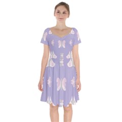 Butterfly Butterflies Merry Girls Short Sleeve Bardot Dress by HermanTelo