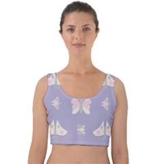 Butterfly Butterflies Merry Girls Velvet Crop Top