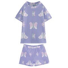 Butterfly Butterflies Merry Girls Kids  Swim Tee And Shorts Set by HermanTelo