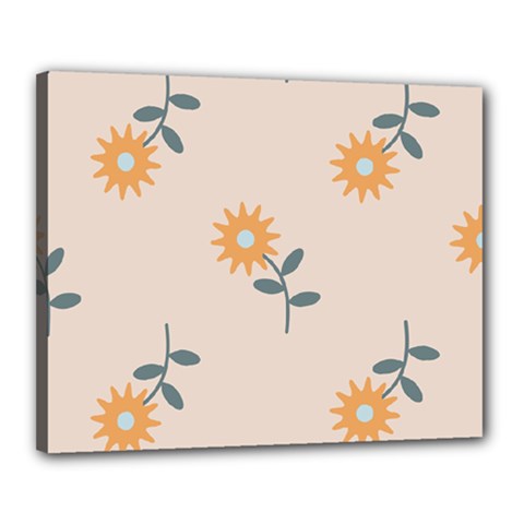 Flowers Continuous Pattern Nature Canvas 20  X 16  (stretched)