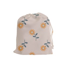 Flowers Continuous Pattern Nature Drawstring Pouch (large) by HermanTelo