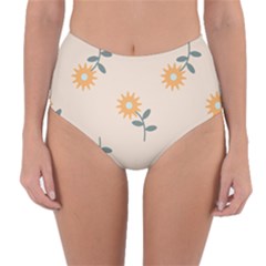 Flowers Continuous Pattern Nature Reversible High-waist Bikini Bottoms