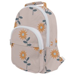 Flowers Continuous Pattern Nature Rounded Multi Pocket Backpack