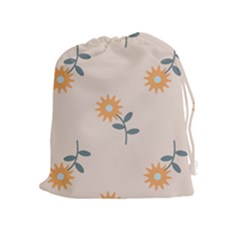 Flowers Continuous Pattern Nature Drawstring Pouch (xl) by HermanTelo