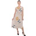 Flowers Continuous Pattern Nature Midi Tie-Back Chiffon Dress View1