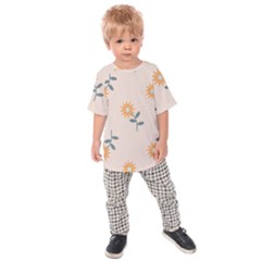 Flowers Continuous Pattern Nature Kids  Raglan Tee