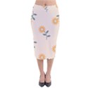 Flowers Continuous Pattern Nature Velvet Midi Pencil Skirt View1