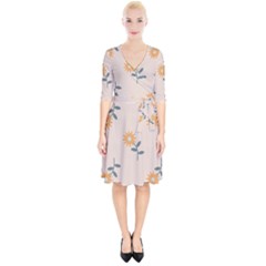 Flowers Continuous Pattern Nature Wrap Up Cocktail Dress