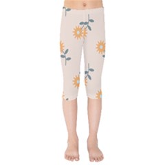 Flowers Continuous Pattern Nature Kids  Capri Leggings 