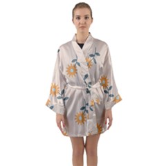 Flowers Continuous Pattern Nature Long Sleeve Kimono Robe