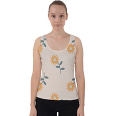 Flowers Continuous Pattern Nature Velvet Tank Top