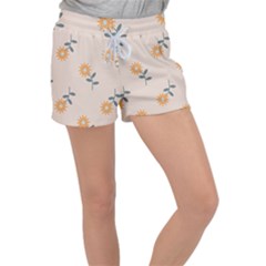 Flowers Continuous Pattern Nature Women s Velour Lounge Shorts