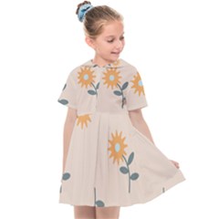 Flowers Continuous Pattern Nature Kids  Sailor Dress