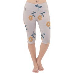 Flowers Continuous Pattern Nature Lightweight Velour Cropped Yoga Leggings