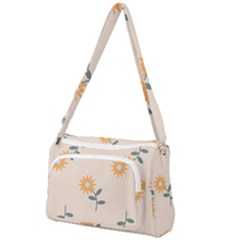 Flowers Continuous Pattern Nature Front Pocket Crossbody Bag