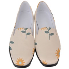 Flowers Continuous Pattern Nature Women s Classic Loafer Heels