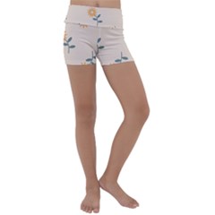 Flowers Continuous Pattern Nature Kids  Lightweight Velour Yoga Shorts by HermanTelo