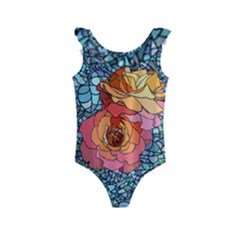 Stained Glass Roses Kids  Frill Swimsuit by WensdaiAmbrose