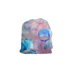 Abstract Clouds And Moon Drawstring Pouch (small) by charliecreates