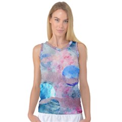 Abstract Clouds And Moon Women s Basketball Tank Top by charliecreates