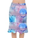 Abstract clouds and moon Mermaid Skirt View1