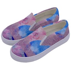 Abstract Clouds And Moon Kids  Canvas Slip Ons