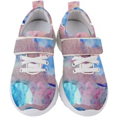 Abstract Clouds And Moon Kids  Velcro Strap Shoes by charliecreates