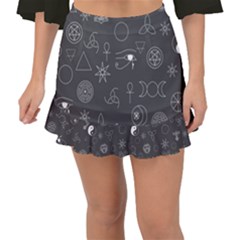 Witchcraft symbols  Fishtail Mini Chiffon Skirt