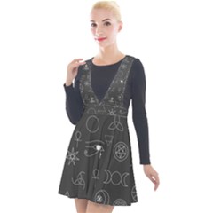 Witchcraft symbols  Plunge Pinafore Velour Dress