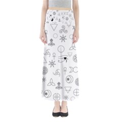 Witchcraft Symbols  Full Length Maxi Skirt by Valentinaart