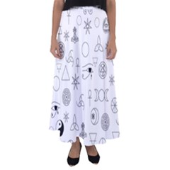 Witchcraft Symbols  Flared Maxi Skirt by Valentinaart