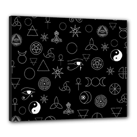 Witchcraft Symbols  Canvas 24  X 20  (stretched) by Valentinaart