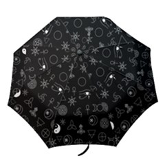 Witchcraft Symbols  Folding Umbrellas by Valentinaart