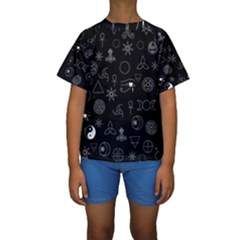 Witchcraft Symbols  Kids  Short Sleeve Swimwear by Valentinaart