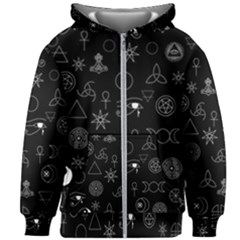 Witchcraft Symbols  Kids  Zipper Hoodie Without Drawstring